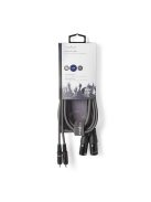 Nedis COTH15210GY15 félprofi XLR audio kábel, 2x XLR 3 tűs dugó - 2x RCA dugó, 1,5m