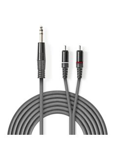   Nedis COTH23300GY30 félprofi XLR audio kábel, 6,35mm sztereo jack dugó - 2x RCA dugó, 3m