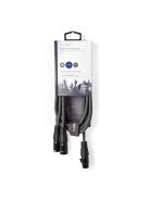 Nedis COTH15020GY15 félprofi XLR audio kábel, XLR 3p aljzat - 2 x XLR 3p dugó, 1.5m, rugalmas