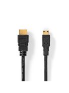 Nedis CVGL34500BK15 mini HDMI - HDMI kábel, 4K@30Hz, 10,2 Gbps, 1,5m