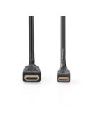 Nedis CVGL34500BK15 mini HDMI - HDMI kábel, 4K@30Hz, 10,2 Gbps, 1,5m