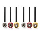 Nedis CVGL24300BK20 kompozit video kábel 3x RCA dugó - 3 RCA dugó, 2m