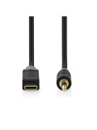Nedis CCBW65950AT10 USB-C (USB C) dugó - 3,5 mm sztereo jack dugó kábel, aranyozott csatlakozók, 1m