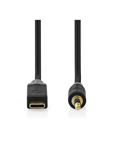 Nedis CCBW65950AT10 USB-C (USB C) dugó - 3,5 mm sztereo jack dugó kábel, aranyozott csatlakozók, 1m