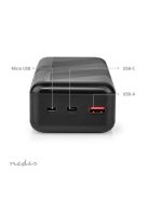Nedis UPBKPD30000BK hordozható külső akkumulátor, powerbank 30000mAh