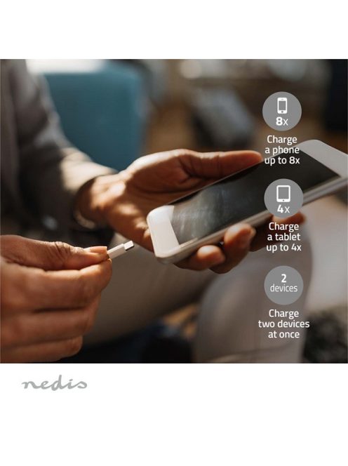 Nedis UPBKPD30000BK hordozható külső akkumulátor, powerbank 30000mAh