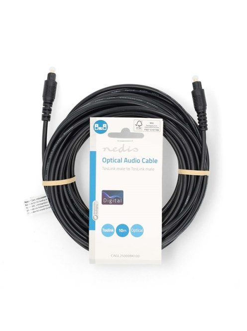 Nedis CAGL25000BK100 optikai audio kábel, TosLink dugó, hossz 10m