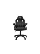 WHITE SHARK ZOLDER fekete gamer szék , puha nyak, fej és hát párnák, lélegző felület, 3 év garancia, 120 kg - ig