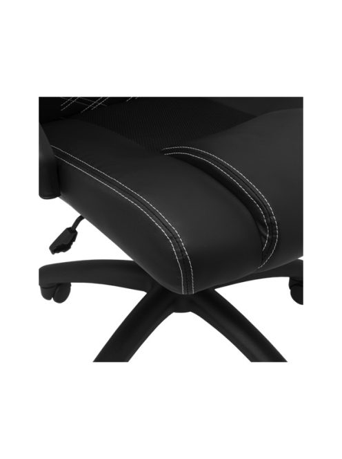 WHITE SHARK ZOLDER fekete gamer szék , puha nyak, fej és hát párnák, lélegző felület, 3 év garancia, 120 kg - ig