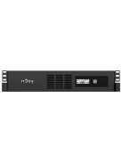 NJOY Szünetmentes Code 600, 600VA, 360W, Line-Interactive, rack (2U), LCD display