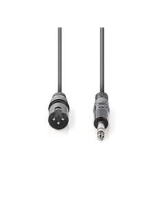   Nedis COTH15100GY15 félprofi audio kábel, 6,35mm sztereo jack dugó - 3p XLR dugó, hossz 1,5m, rugalmas