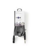 Nedis COTH15100GY30 félprofi audio kábel, 6,35mm sztereo jack dugó - 3p XLR dugó, hossz 3m, rugalmas