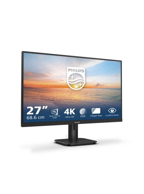 PHILIPS IPS monitor 27" 27E1N1800A/00, 3840 x 2160, 16:9, 350 cd/m2, 4ms, HDMIx2/DisplayPort, hangszóró