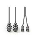 Nedis COTH15230GY15 félprofi audio kábel, 2x XLR aljzat - 2x RCA dugó, 1,5m