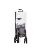 Nedis COTH15230GY15 félprofi audio kábel, 2x XLR aljzat - 2x RCA dugó, 1,5m
