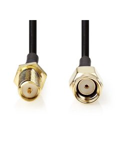   Nedis CSGL02210BK10 SMA kábel, RP SMA férfi, RP SMA női, Aranyozott, 50 Ohm, Egyetlen árnyékolt, 1 m