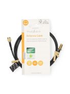 Nedis CSGL02210BK10 SMA kábel, RP SMA férfi, RP SMA női, Aranyozott, 50 Ohm, Egyetlen árnyékolt, 1 m