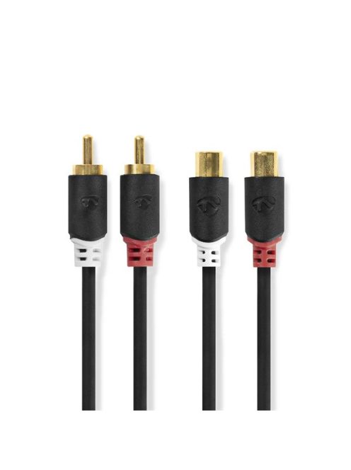 Nedis CABW24205AT20 RCA toldó kábel  2x RCA dugó - 2x RCA aljzat, 2m