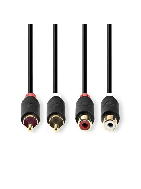 Nedis CABW24205AT20 RCA toldó kábel  2x RCA dugó - 2x RCA aljzat, 2m