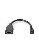 Nedis kábel CVGP34790BK02 micro HDMI - HDMI adapter, 4K@30Hz, 10.2 Gbps, 0.20 m