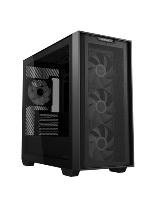 ASUS Ház A21 Plus, Tápegység nélkül, Fekete, Üvegfalú