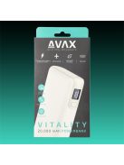 AVAX Powerbank USB-C 65W+QC 18W 20000mAh, fehér