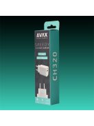 AVAX Hálózati töltő USB-A USB-C 20W, fehér