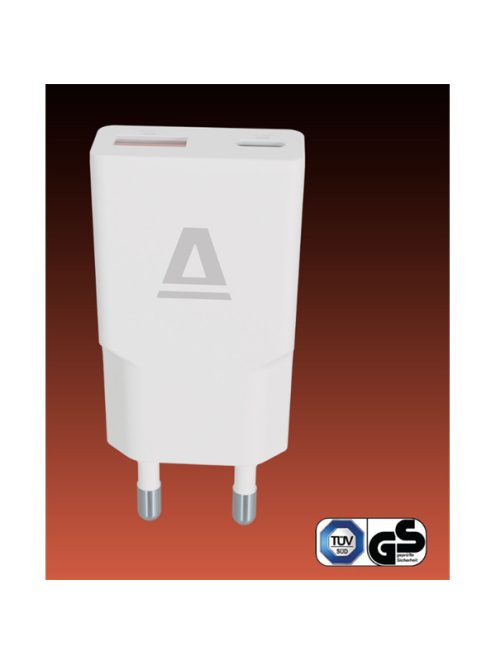 AVAX Hálózati töltő USB-A USB-C 30W Nano Slim fehér