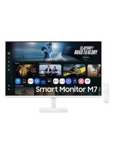   SAMSUNG AI Smart VA monitor 32" M7, 3840x2160, 16:9, 300cd/m2, 4ms, 2xHDMI/3xUSB/USB-C/WiFi/Bluetooth, hangszóró, fehér