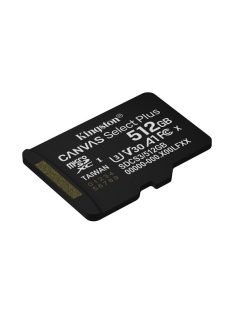   KINGSTON Memóriakártya MicroSDXC 512GB Canvas Select Plus Gen3 150R A1 Adaprer nélkül