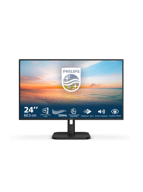 PHILIPS IPS 120Hz monitor 23,8" 24E1N1200A/00, 1920x1080, 16:9, 300 cd/m2, 1ms, VGA/HDMI/DisplayPort, hangszóró