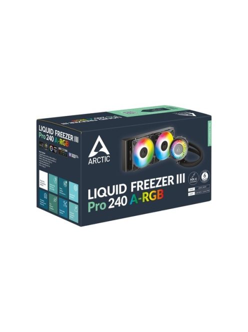 ARCTIC COOLING CPU hűtő Liquid Freezer III Pro 240 A-RGB (vízhűtés), Univerzális, Fekete