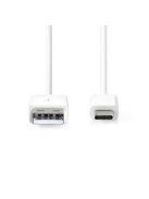 Nedis CCGB60600WT20 USB-A dugó - USB-C (USB C) dugó kábel, 60W, fehér, 2m