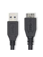 Nedis CCGL61500BK20 USB3.2 - micro-B (micro B) kábel, 5 Gbps, 2m, (USB3.1, USB3.0, USB2.0)