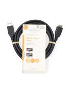 Nedis CCGL61500BK20 USB3.2 - micro-B (micro B) kábel, 5 Gbps, 2m, (USB3.1, USB3.0, USB2.0)