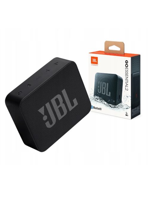 JBL Go Essential 2 horozható bluetooth hangszóró, IP 67, por és vízálló, 5 óra üzemidő, Pro Sound hangzás, Fekete