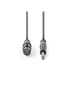 Nedis COTH15110GY15 balanced/szimmetrikus félprofi audio kábel, 6.35mm sztereo jack - 3p XLR aljzat, 1,5m