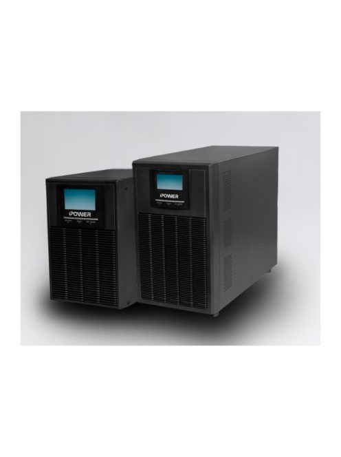iPOWER UPS, 3000VA, 3000W, 8x IEC C13 + 1x  C19 SNMP/USB/RS-232, szünetmentes tápegység, LCD kijelző, AVR, online, tower