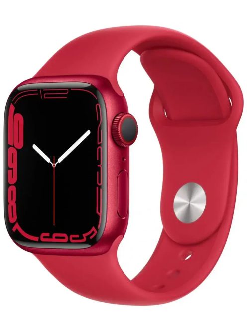 Apple Watch S7 41MM Red Alu. GPS+Cellular Red Sport Band (A) használt okosóra