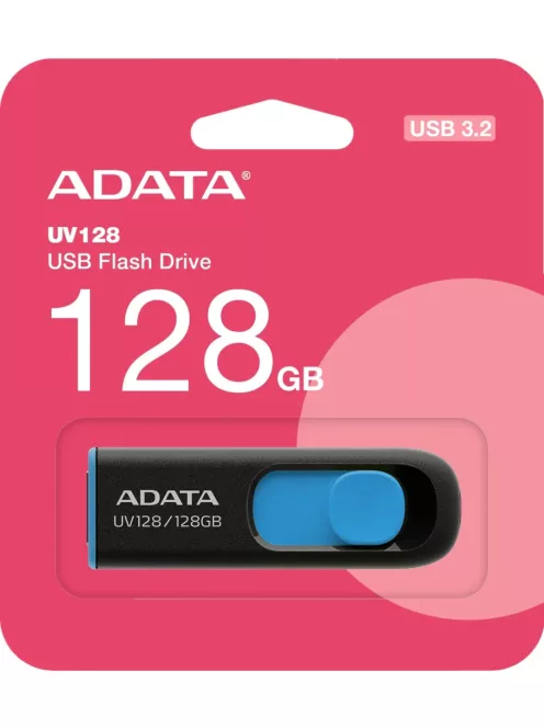ADATA Pendrive 128GB, UV128 USB 3.2, Fekete-kék