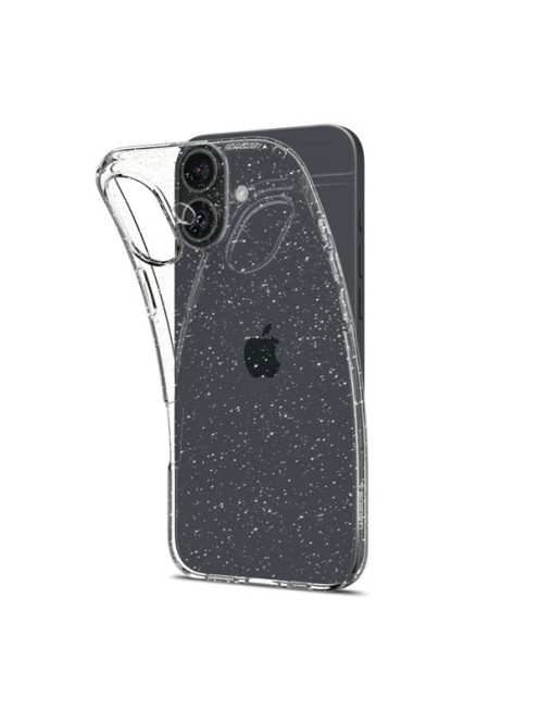 Spigen Liquid Crystal Glitter Apple iPhone 16 tok, Crystal Quartz, átlátszó