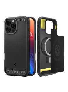   Spigen Rugged Armor MagFit Apple iPhone 16 Pro tok, Matte Black, fekete