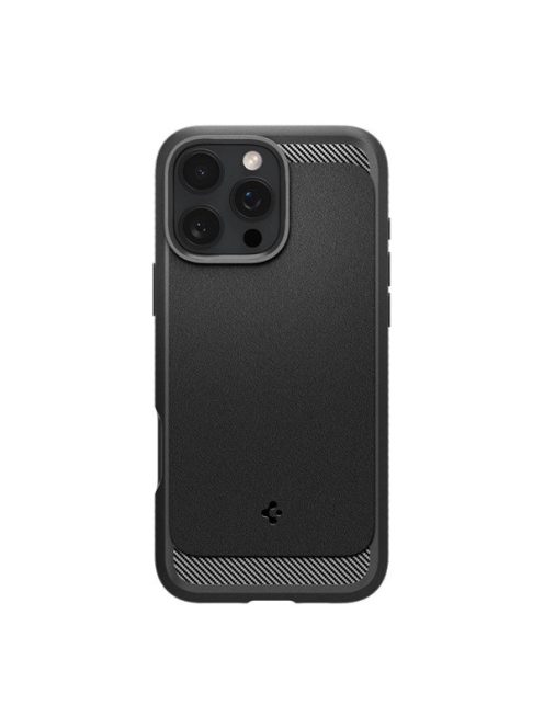 Spigen Rugged Armor MagFit Apple iPhone 16 Pro tok, Matte Black, fekete