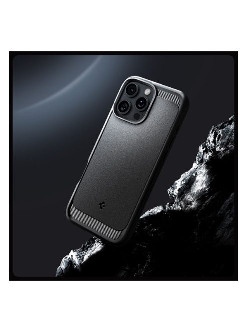 Spigen Rugged Armor MagFit Apple iPhone 16 Pro tok, Matte Black, fekete