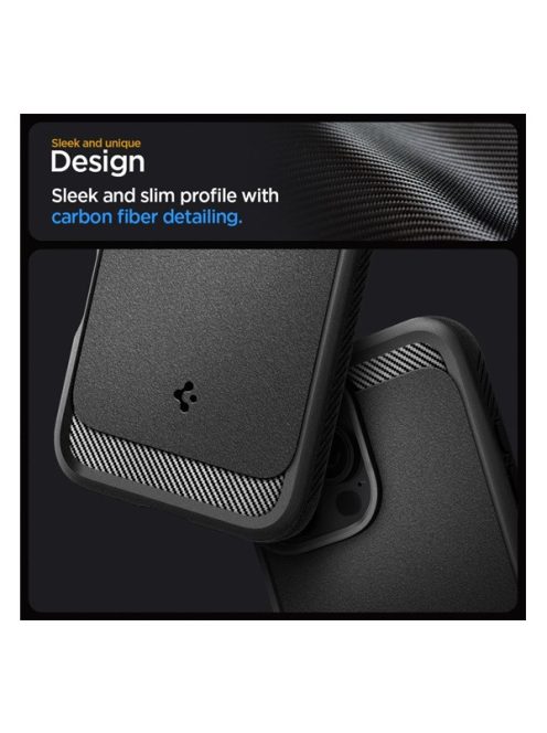 Spigen Rugged Armor MagFit Apple iPhone 16 Pro tok, Matte Black, fekete