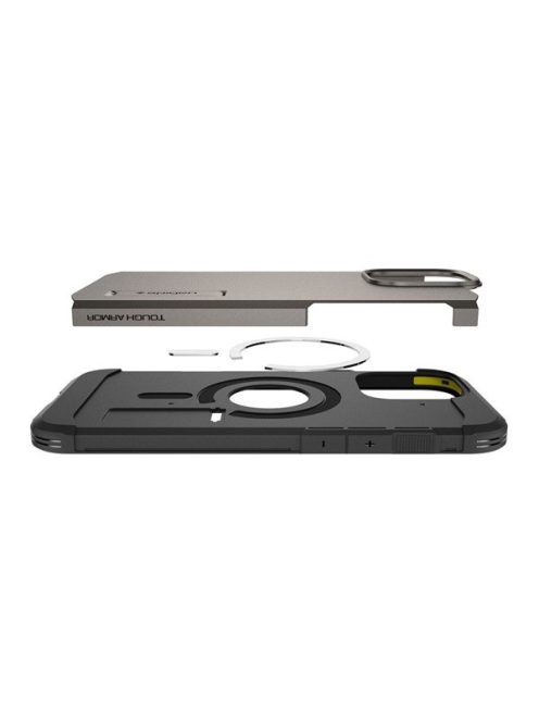 Spigen Tough Armor MagFit Apple iPhone 16 Pro tok, Gunmetal MagSafe, fekete