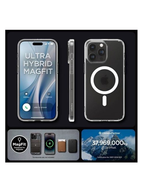 Spigen Ultra Hybrid MagFit Apple iPhone 16 Pro tok, Frost Clear tok, MagSafe, átlátszó