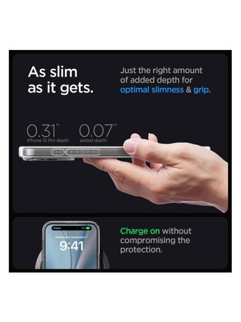 Spigen Ultra Hybrid MagFit Apple iPhone 16 Pro tok, Frost Clear tok, MagSafe, átlátszó