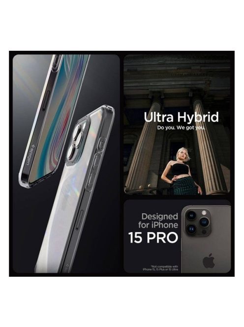 Spigen Ultra Hybrid Apple iPhone 16 Pro tok, Space Crystal, átlátszó-szürke