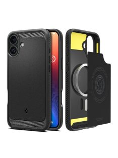   Spigen Rugged Armor MagFit Apple iPhone 16 Plus tok, Matte Black, fekete